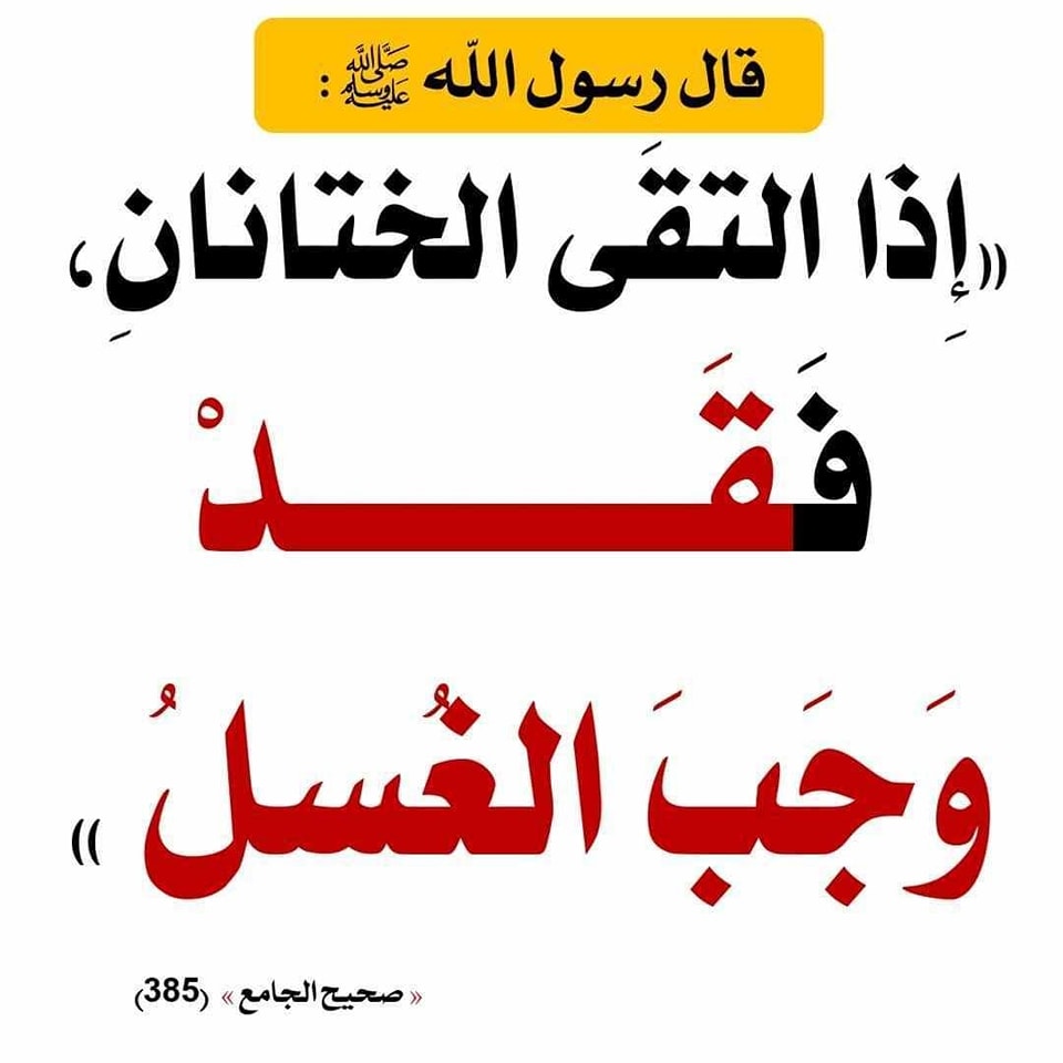 تفسير حديث اذا التقى الختانان فقد وجب الغسل - الصفحة 2 من 2